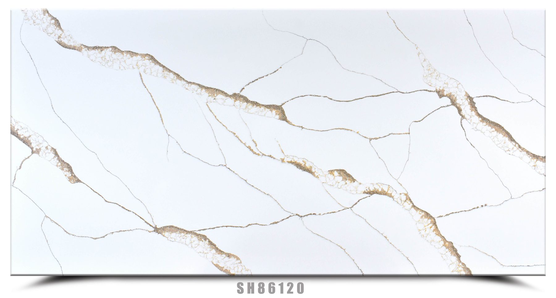 White marble look quartz slab